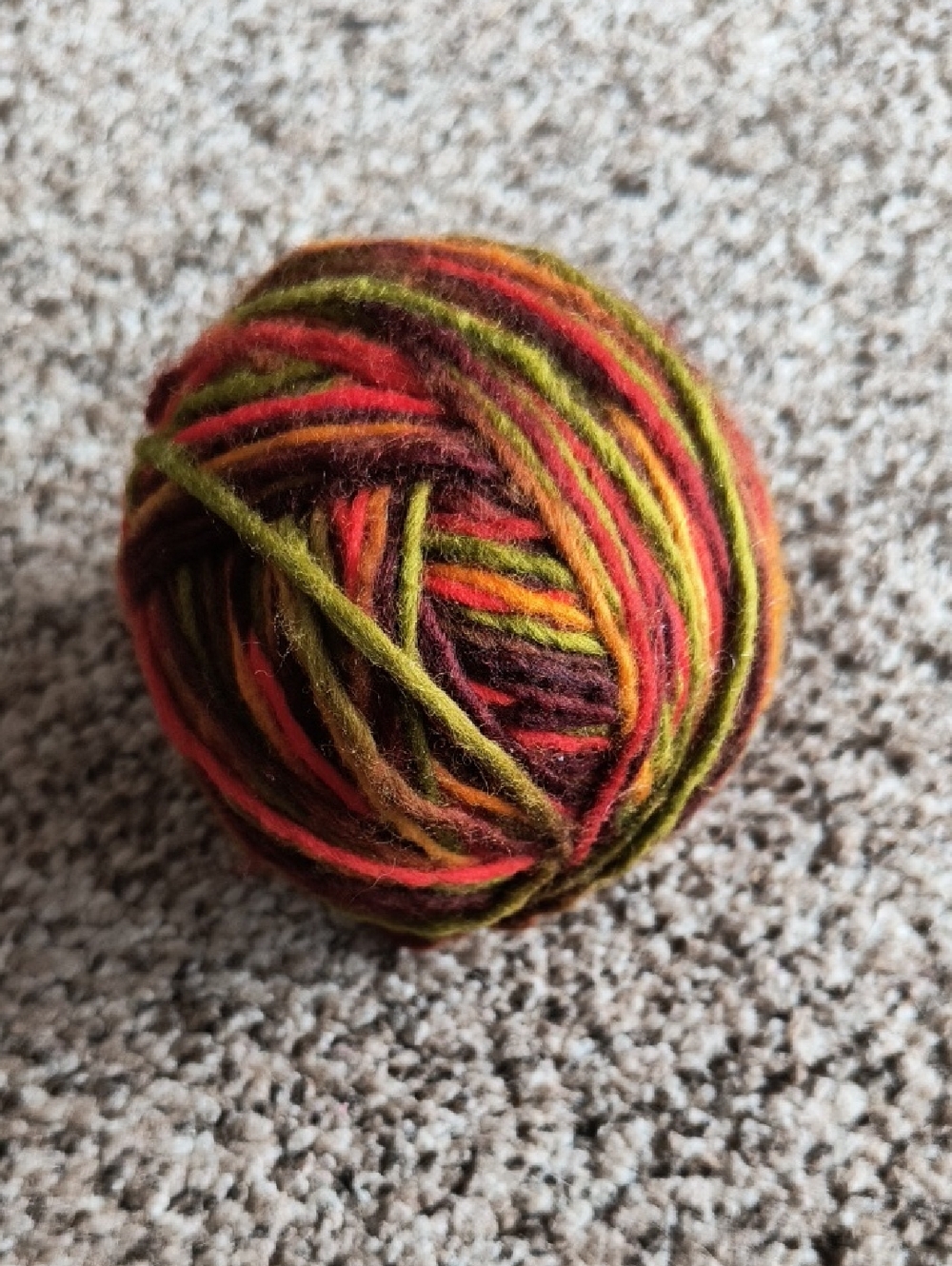 Multicolor Autumn Wool Yarn Ball